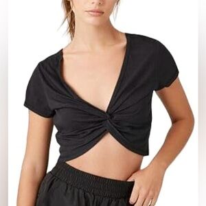 Forever 21 Black Twist Front Tee